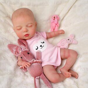 BABESIDE 12 Inch Lifelike Reborn Baby Dolls Girl With  Cloth Body